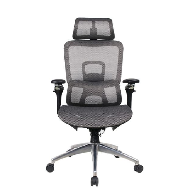 FURRADEC รุ่น Cezar สีเทา พนักพิงเมชระบายอากาศ ฐานอลูมิเนียมรับน้ำหนัก 150 กก. แขน 5D ปรับละเอียดรองรับสรีระลดปวดหลังเพื่อประสิทธิภาพการทำงานที่ดีขึ้น