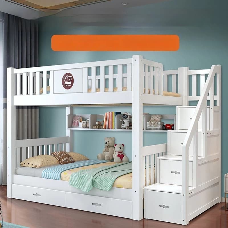 เตียงแม่แบบยุโรปเตียงบนและล่างเตียงไม้เนื้อแข็งสูงเตียงต่ำเตียงขนาดเล็กเตียงบนและล่างเด็กบ้านโอ๊คสีขาวเตียงสองชั้น https://lnwchill.com