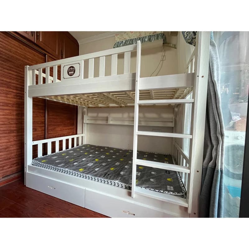 เตียงแม่แบบยุโรปเตียงบนและล่างเตียงไม้เนื้อแข็งสูงเตียงต่ำเตียงขนาดเล็กเตียงบนและล่างเด็กบ้านโอ๊คสีขาวเตียงสองชั้น https://lnwchill.com