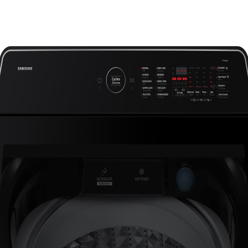 SAMSUNG รุ่น WA80F17S8BST เครื่องซักผ้าฝาบน 17 กก Ecobubble Bespoke AI ถนอมผ้าด้วยฟองสบู่ ประหยัดพลังงานด้วย AI Energy สะอาดล้ำลึกฆ่าเชื้อแบคทีเรียเพื่อสุขอนามัยที่ดี https://lnwchill.com
