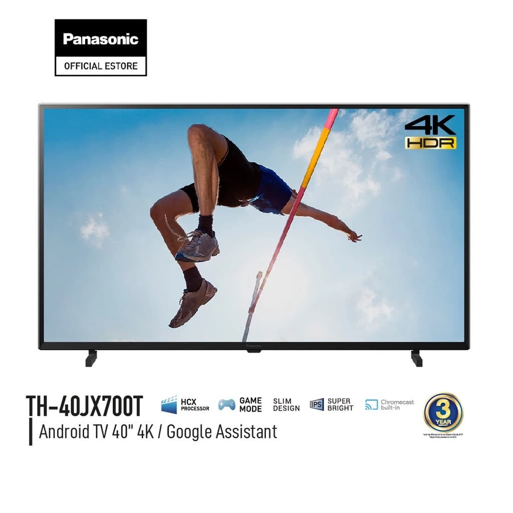 Panasonic LED TV TH-40JX700T 4K TV ทีวี 40 นิ้ว Android TV Google Assistant Dolby Vision Chromecast แอนดรอยด์ทีวี https://lnwchill.com