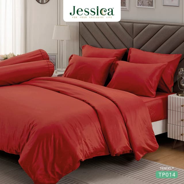 Jessica รุ่น TP014 ชุดเครื่องนอน Tencel™ สีพื้น ให้สัมผัสที่นุ่มลื่นดุจแพรไหม อ่อนโยนต่อผิวด้วยเส้นใยธรรมชาติ ระบายอากาศดีเยี่ยม ลดการสะสมของแบคทีเรีย