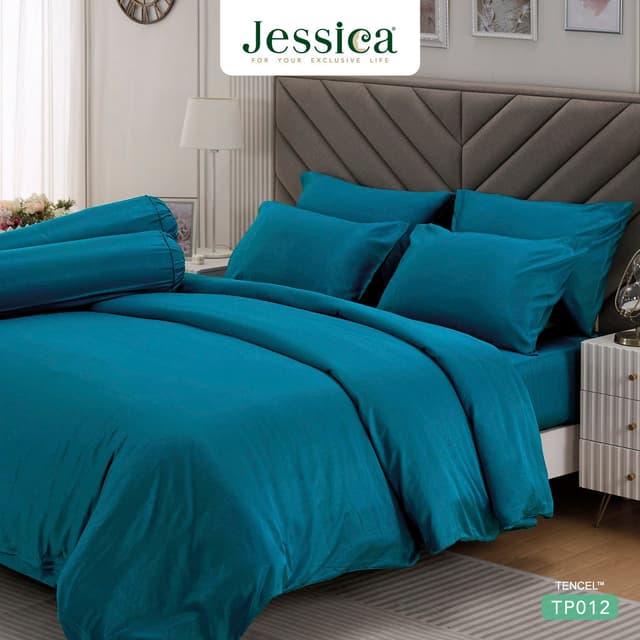 Jessica รุ่น TP012 ชุดเครื่องนอน Tencel สีพื้น สัมผัสนุ่มลื่นดุจแพรไหม ระบายอากาศดีเยี่ยม ยับยั้งแบคทีเรีย