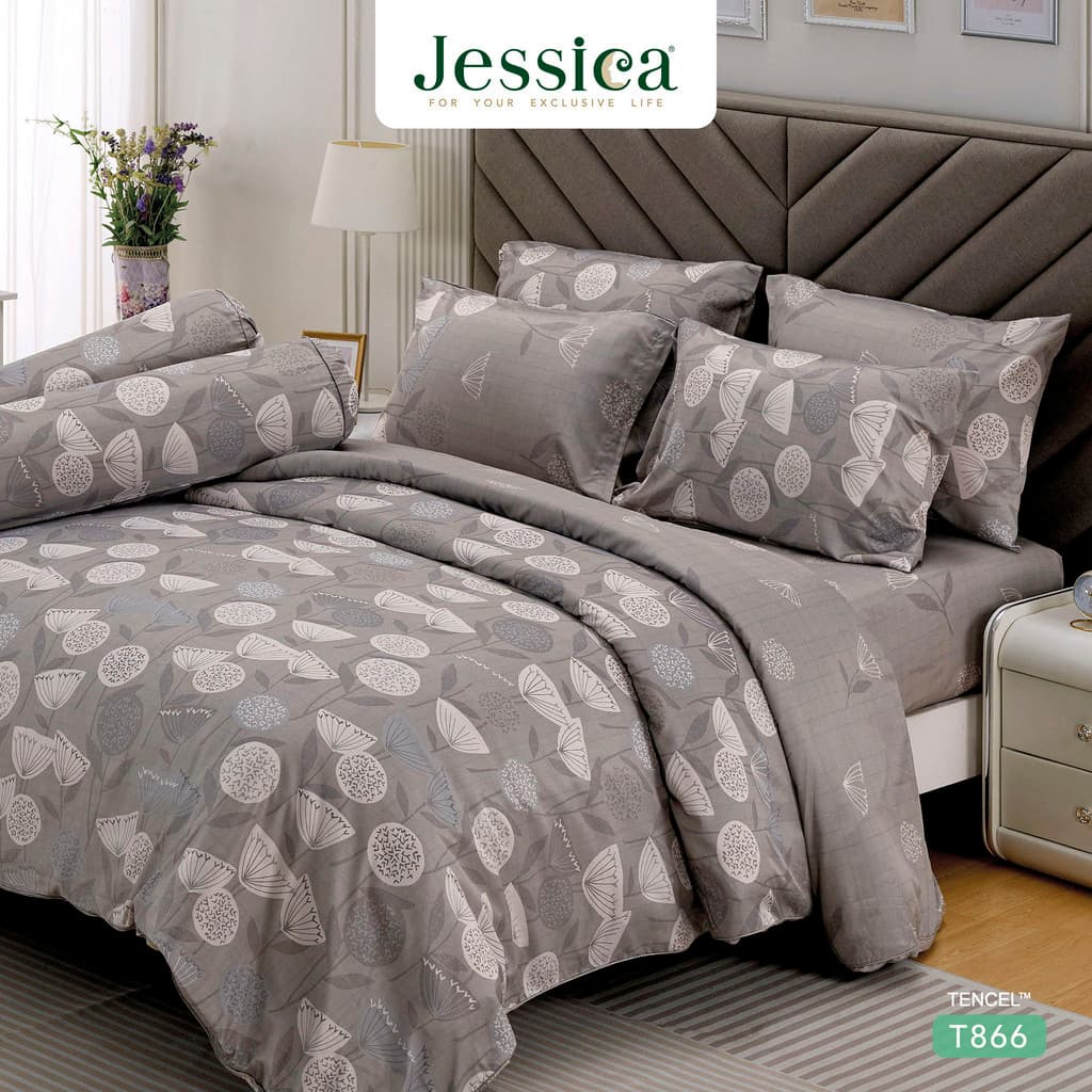Jessica รุ่น T866 ชุดเครื่องนอน Tencel พิมพ์ลาย สัมผัสนุ่มลื่นดุจแพรไหม ระบายอากาศดีเยี่ยม ลดการสะสมของแบคทีเรีย https://lnwchill.com