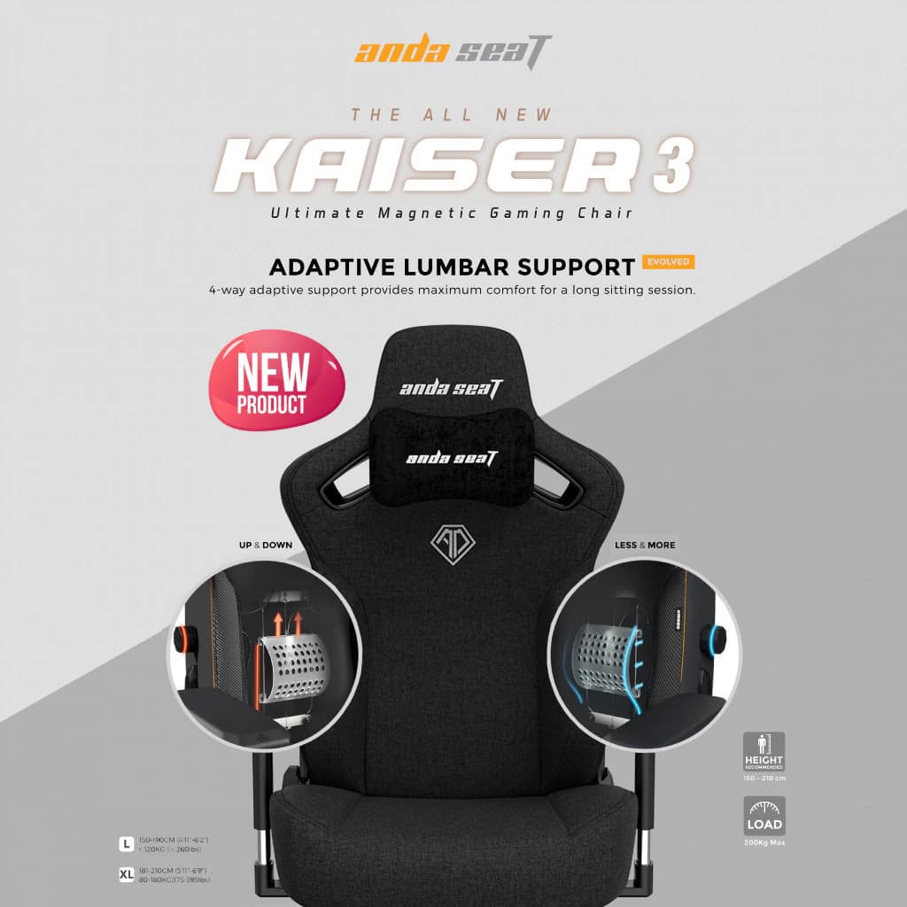 Anda Seat Kaiser 3 Premium Chair Size XL เก้าอี้สีแดง (AD12YDC-XL-01) อันดาซีท Size XL เก้าอี้เกมมิ่งสำหรับนั่งเล่นเกม เพื่อสุขภาพ Ergonomic เกรดพรีเมี่ยม https://lnwchill.com