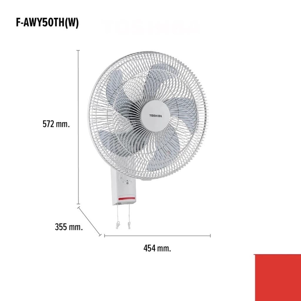 TOSHIBA รุ่น F-AWY50TH (W) พัดลมติดผนัง ขนาด 16 นิ้ว 5 ใบพัด มอเตอร์บอลแบริ่ง เสียงเงียบ ให้ลมเย็นนุ่มนวล https://lnwchill.com