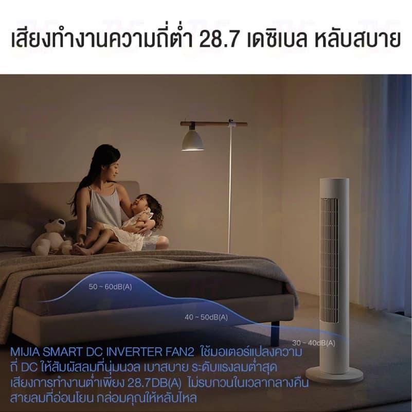 Xiaomi Mijia DC Frequency Conversion Tower Fan Smart Bladeless Quiet Energy Saving Fan with Mi Home APP พัดลมทาวเวอร์ https://lnwchill.com