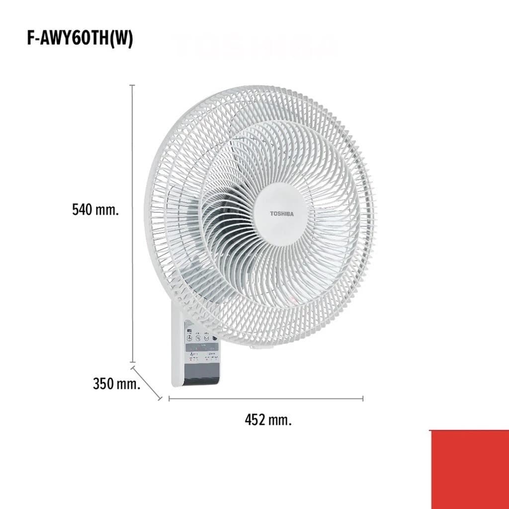 TOSHIBA พัดลมติดผนัง รุ่น F-AWY60TH(W) ขนาด 16 นิ้ว สีขาว ควบคุมด้วยรีโมทคอนโทรล มีโหมด Sleep และ Natural มอเตอร์บอลแบริ่ง https://lnwchill.com