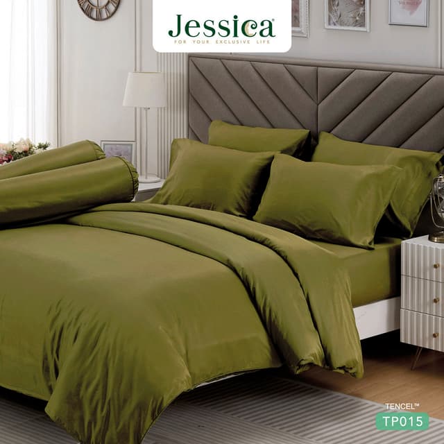 Jessica รุ่น TP015 ชุดเครื่องนอน Tencel 500 เส้นด้าย ให้สัมผัสที่นุ่มลื่นดุจแพรไหม ระบายอากาศดีเยี่ยมและเป็นมิตรต่อสิ่งแวดล้อม
