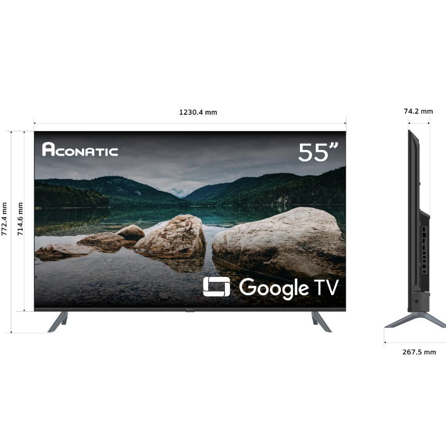 ACONATIC รุ่น 55US700AN สมาร์ททีวี Google TV 55 นิ้ว ความละเอียด UHD 4K จอไร้ขอบ Frameless Design พร้อม Voice Control รับประกัน 3 ปี https://lnwchill.com
