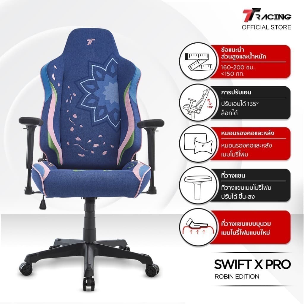 TTRacing Swift X Pro Air Threads Fabric Gaming Chair Robin One Piece Edition เก้าอี้เกมมิ่งระบายอากาศสำหรับทำงานและเล่นเกม https://lnwchill.com