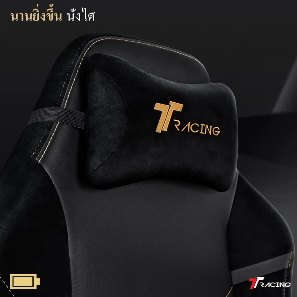 TTRacing Maxx Gaming Chair เก้าอี้เกมมิ่ง เก้าอี้สีเทา สีดำ นั่งสบาย ปรับเอนได้ 155 องศา, หมอนรองคอและเอวเมมโมรี่โฟมกำมะหยี่ https://lnwchill.com
