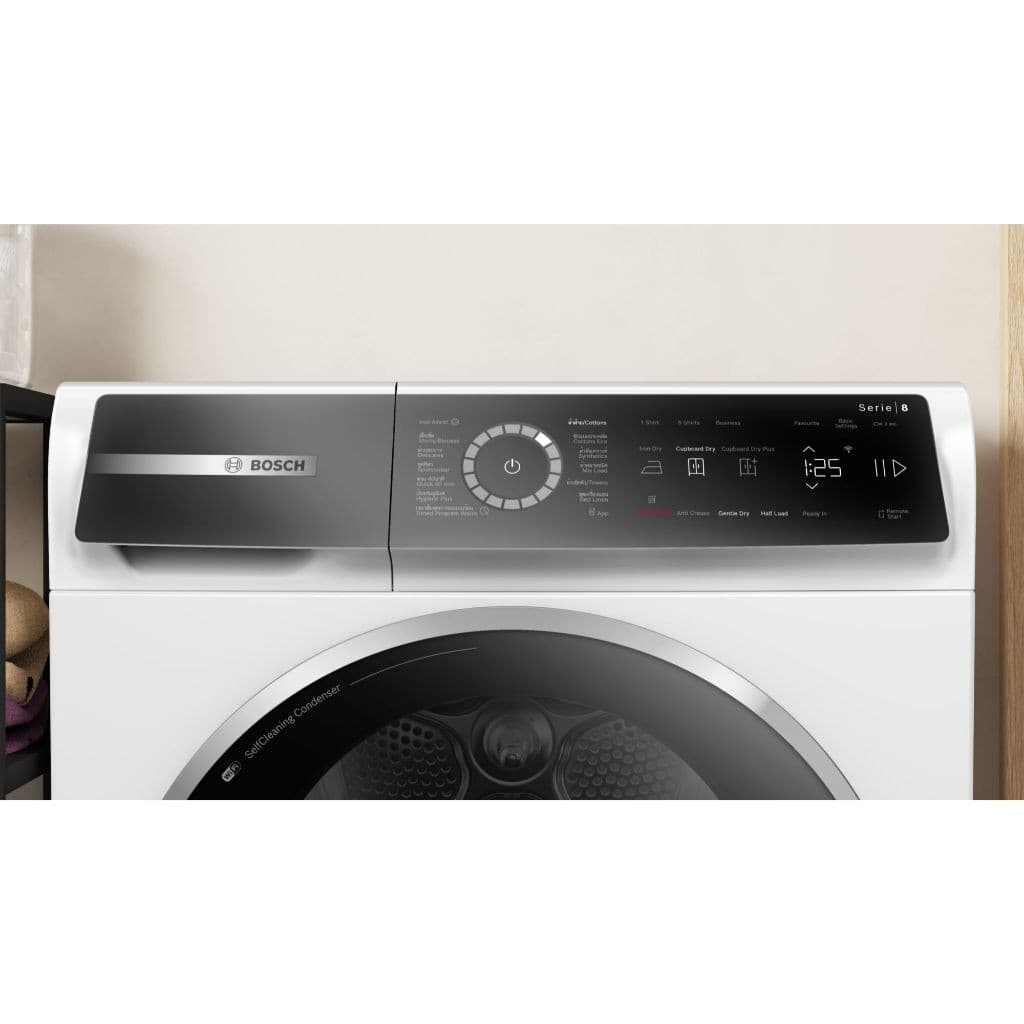 Bosch รุ่น WGB254A0TH และ รุ่น WQB245B0TH ชุดคู่ซักอบผ้าซีรีส์ 8 ความจุ 10/9 กก เทคโนโลยี Home Connect ถนอมผ้าอัจฉริยะ ประหยัดพลังงานเงียบสนิท https://lnwchill.com