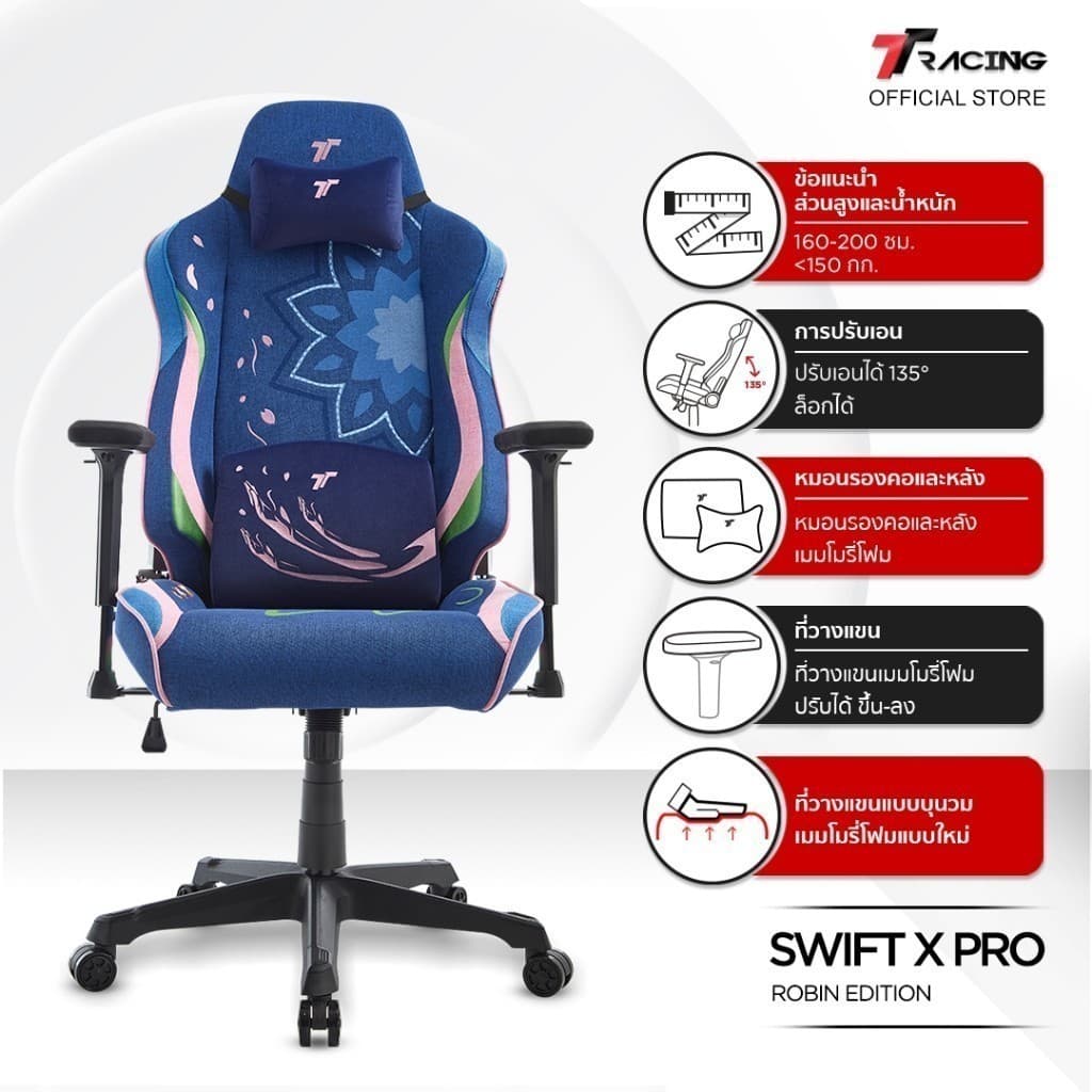 TTRacing Swift X Pro Air Threads Fabric Gaming Chair Robin One Piece Edition เก้าอี้เกมมิ่งระบายอากาศสำหรับทำงานและเล่นเกม https://lnwchill.com