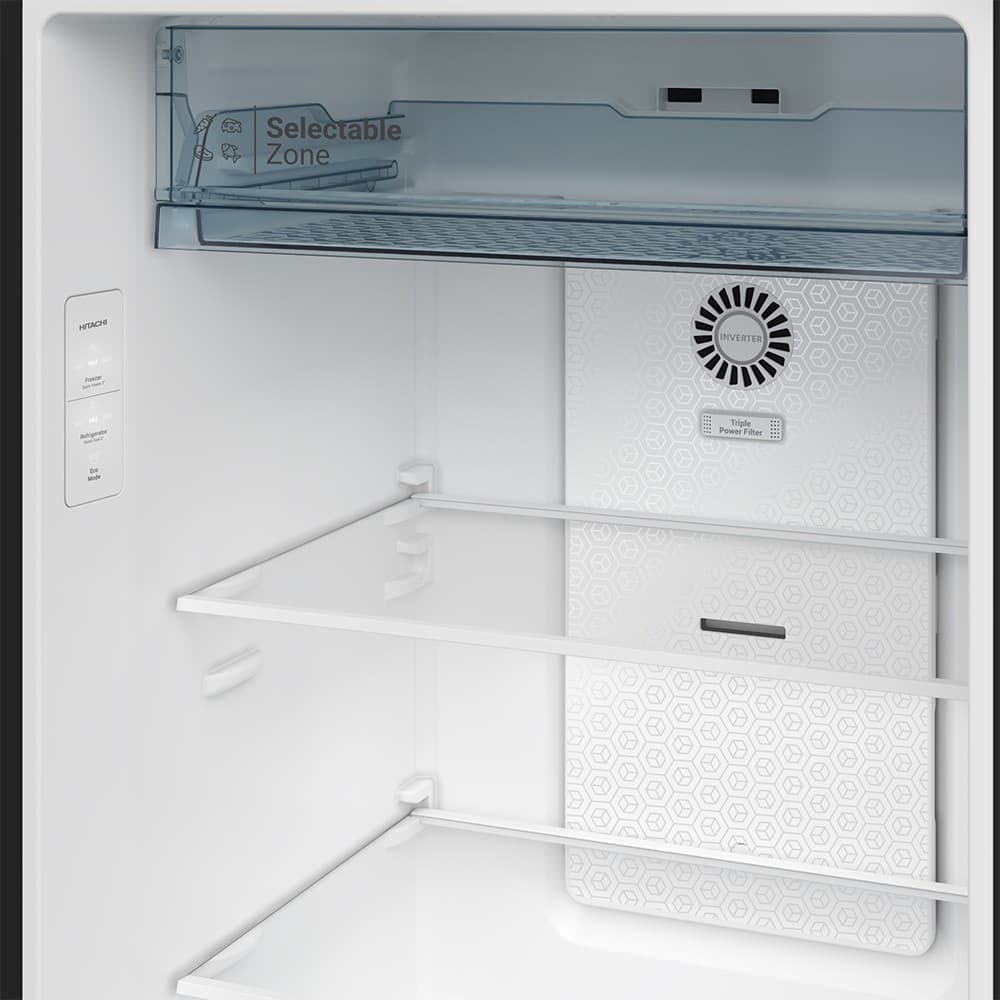 Hitachi HRTN6408SXTH ตู้เย็น 2 ประตู 13.2 คิว สี Elegant Inox ระบบ Inverter Dual Sense Surround Cooling ช่องแช่ Selectable Zone ปรับอุณหภูมิอิสระ ถนอมอาหารยาวนาน ประหยัดไฟเบอร์ https://lnwchill.com