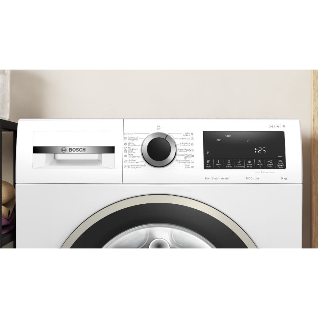 Bosch เครื่องซักผ้าฝาหน้า รุ่น WGA14400TH ความจุ 9 กก รอบปั่น 1400 รอบต่อนาที ซีรีส์ 4 มอเตอร์ประหยัดพลังงานทำงานเงียบ ซักสะอาดถนอมผ้าด้วยเทคโนโลยีทันสมัยเพื่อคุณภาพชีวิตที่ดีกว่า https://lnwchill.com