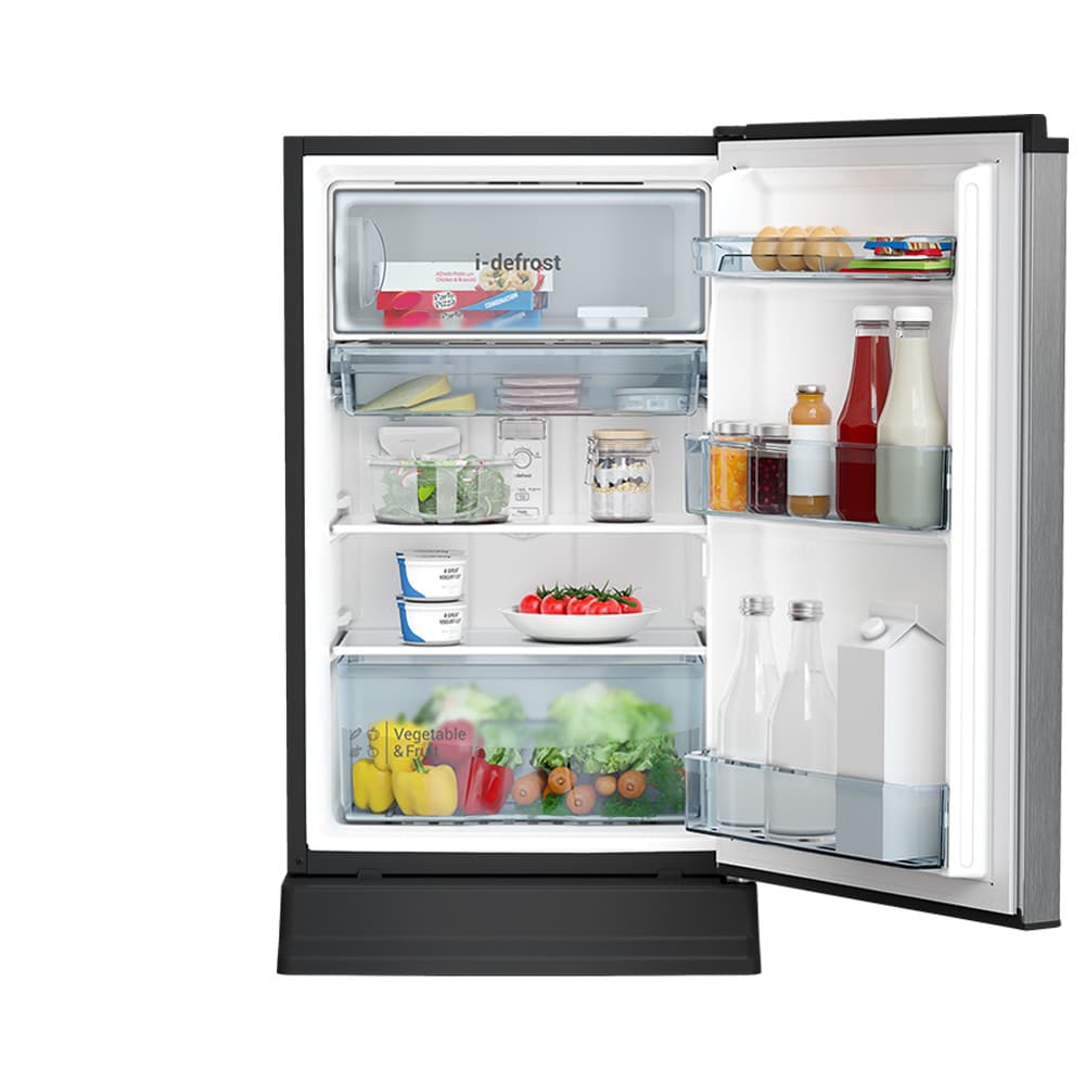 Hitachi HR1S5142MN ตู้เย็น 1 ประตู 5.0 คิว 141.6 ลิตร ระบบ i-Defrost ละลายน้ำแข็งอัตโนมัติ พร้อมแผ่นกรองขจัดกลิ่น Triple Power Filter https://lnwchill.com