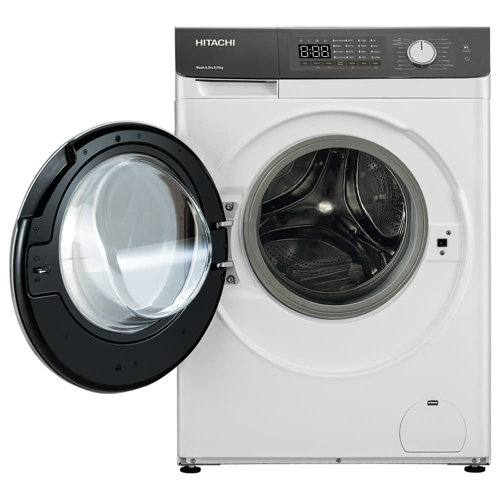 Hitachi รุ่น BD-D802HVOW เครื่องซักผ้าฝาหน้า 8 กก อบ 5 กก Inverter 1200 รอบ สีขาว ซักอบเร็วในหนึ่งชั่วโมง ประหยัดไฟเบอร์ 5 ถนอมผ้าล้ำลึก https://lnwchill.com