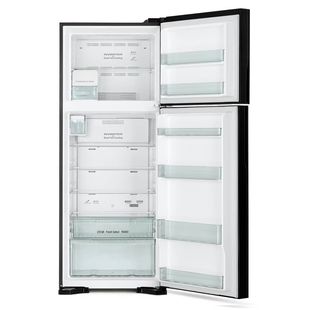 Hitachi ตู้เย็น รุ่น R-VG450PDX 15.9 คิว 450 ลิตร สีกลาสแบล็ก คอมเพรสเซอร์อินเวอร์เตอร์ ระบบทำความเย็นพัดลมคู่ ประหยัดไฟ 3 ดาว https://lnwchill.com