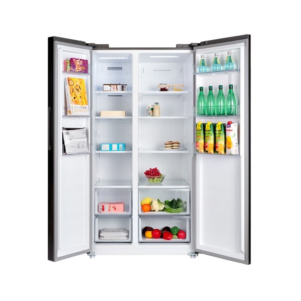 ACONATIC รุ่น AN-FR5250S ตู้เย็น Side By Side 18.5 คิว สี Dark Grey ดีไซน์หรู ความจุเยอะ ระบบ No Frost ถนอมอาหารสดใหม่ประหยัดไฟ https://lnwchill.com