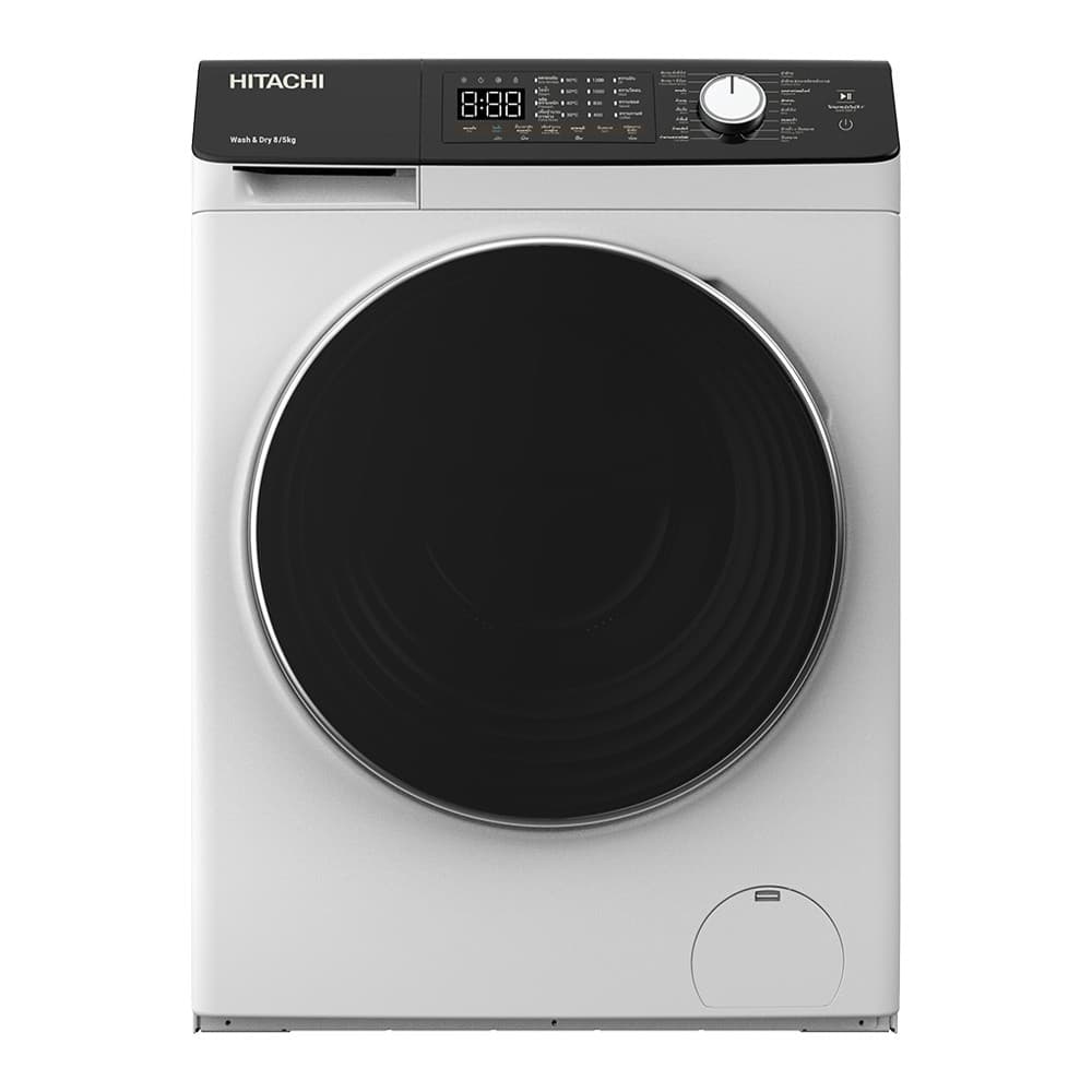 Hitachi รุ่น BD-D802HVOW เครื่องซักผ้าฝาหน้า 8 กก อบ 5 กก Inverter 1200 รอบ สีขาว ซักอบเร็วในหนึ่งชั่วโมง ประหยัดไฟเบอร์ 5 ถนอมผ้าล้ำลึก https://lnwchill.com