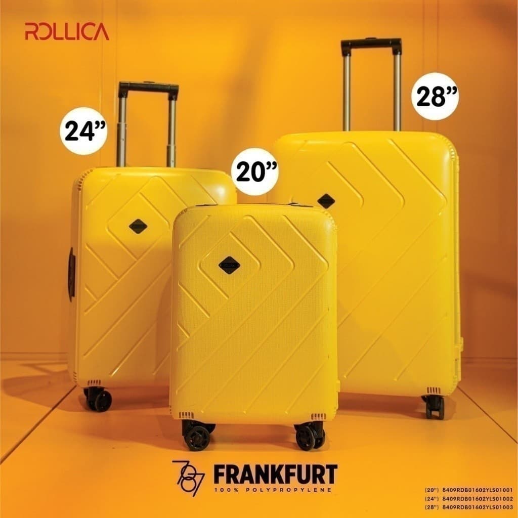 Rollica รุ่น Frankfurt กระเป๋าเดินทาง 20 นิ้ว PP แข็งแรงทนทาน ล้อลื่น 360 องศา ระบบล็อค TSA สำหรับถือขึ้นเครื่อง https://lnwchill.com