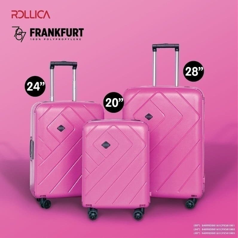 Rollica รุ่น Frankfurt กระเป๋าเดินทางขนาด 24 นิ้ว ล้อคู่หมุน 360 องศา พร้อมระบบล็อค TSA วัสดุ PP ทนทานพิเศษ ปกป้องทุกการเดินทาง https://lnwchill.com