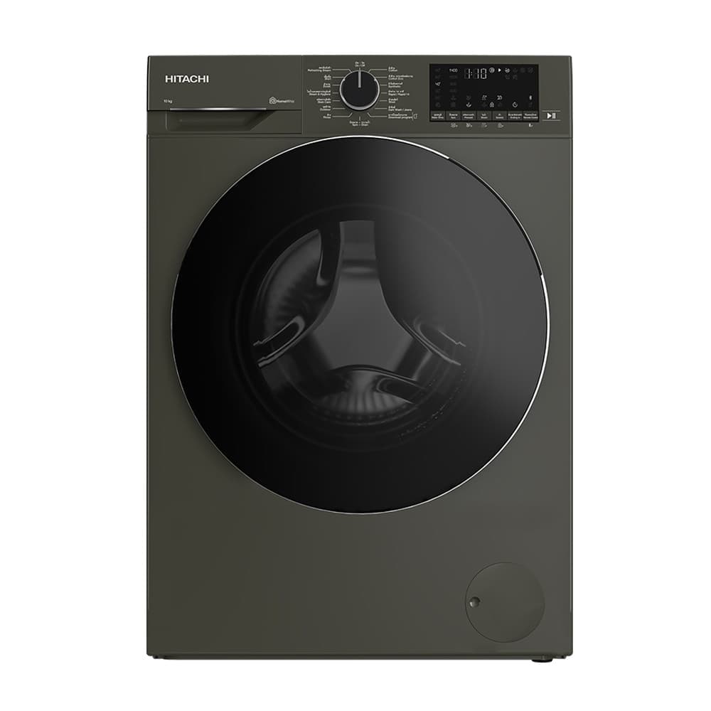 Hitachi รุ่น BD-100YFVEM เครื่องซักผ้าฝาหน้า 10 กก อินเวอเตอร์ 1400 รอบ สี Volcanic Gray ถังซักสแตนเลสเชื่อมต่อแอป Homewhiz ซักสะอาดประหยัดไฟเบอร์ 5 https://lnwchill.com