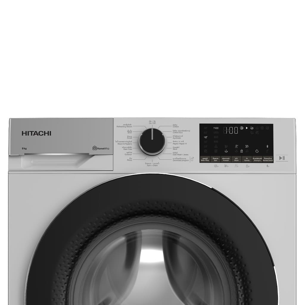 HITACHI รุ่น BD-90YFVE เครื่องซักผ้าฝาหน้า 9 กก อินเวอร์เตอร์ 1400 รอบ สีขาว ซักสะอาดถนอมผ้าด้วยระบบไอน้ำและควบคุมผ่านมือถือเพื่อความสะดวกสูงสุด https://lnwchill.com