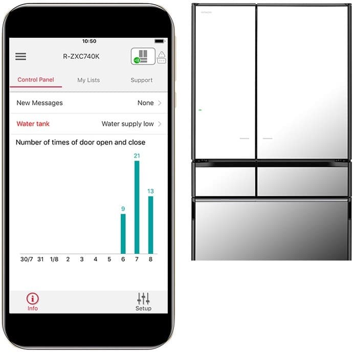 Hitachi รุ่น R-ZXC740RT ตู้เย็นมัลติดอร์ 26 คิว 735 ลิตร IoT Connected Made in Japan ประหยัดพลังงาน https://lnwchill.com