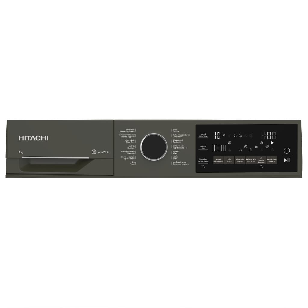HITACHI รุ่น BD-90XFVEM เครื่องซักผ้าฝาหน้า 9 กก. อินเวอร์เตอร์ 1400 รอบ สีเทาประหยัดไฟเบอร์ 5 ซักสะอาดถนอมผ้าด้วยระบบไอน้ำลดกลิ่นอับและภูมิแพ้ https://lnwchill.com
