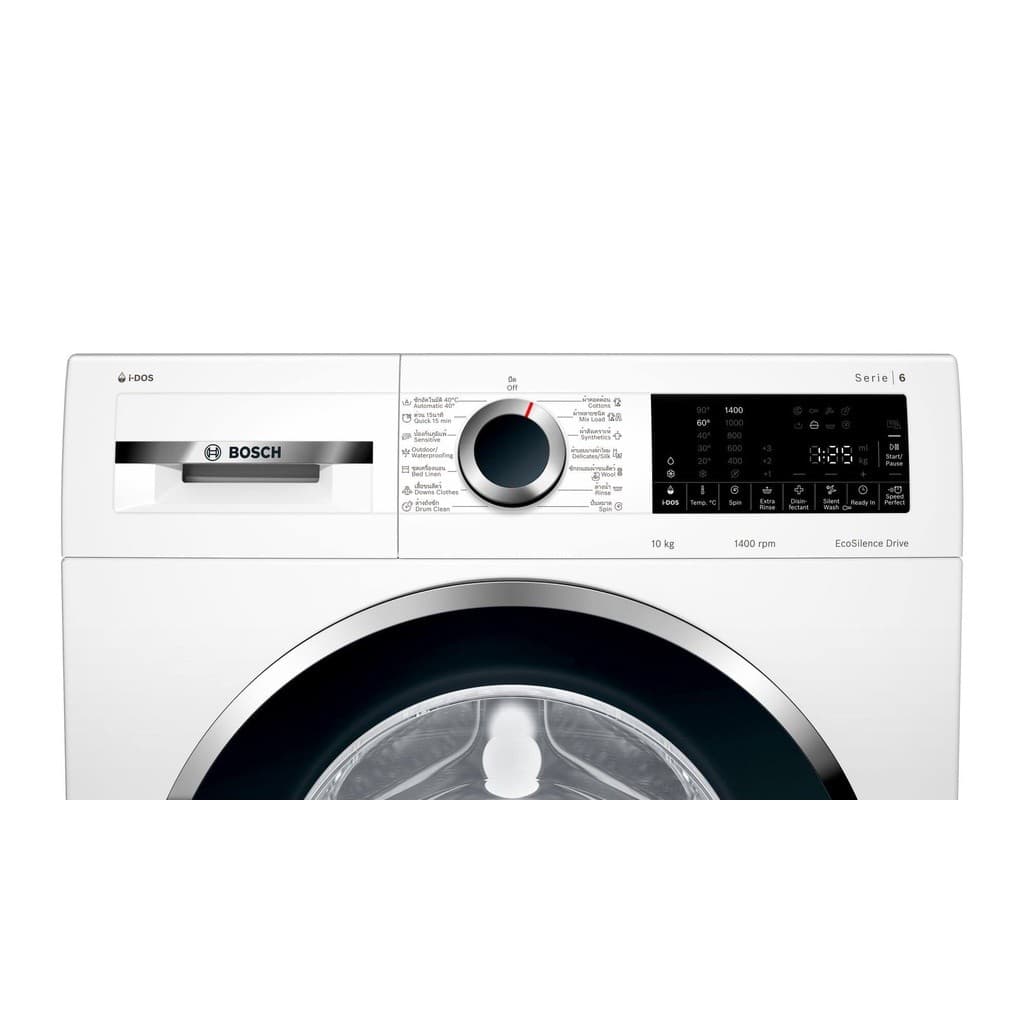 Bosch รุ่น WGG454A0TH เครื่องซักผ้าฝาหน้า Series 6 ขนาด 10 กก มอเตอร์เงียบประหยัดพลังงานพร้อมระบบ i-DOS ตวงน้ำยาอัตโนมัติแม่นยำช่วยถนอมผ้าและขจัดคราบฝังลึกได้สะอาดหมดจด https://lnwchill.com