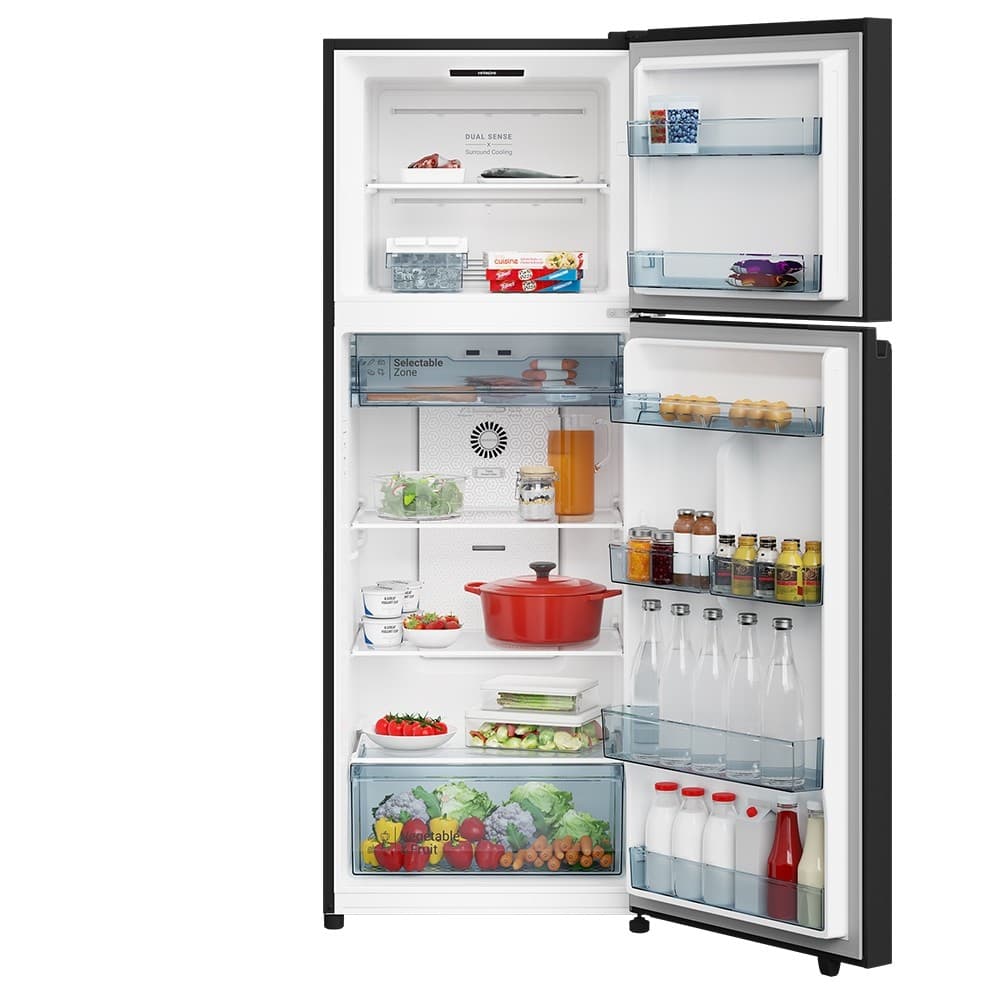 Hitachi HRTN6443SGBKTH ตู้เย็น 2 ประตู 14.4 คิว 409 ลิตร สีกลาสแบล็ก ระบบ Dual Sense Surround Cooling และ Selectable Zone ถนอมอาหารแม่นยำ ประหยัดพลังงานสูงสุด https://lnwchill.com