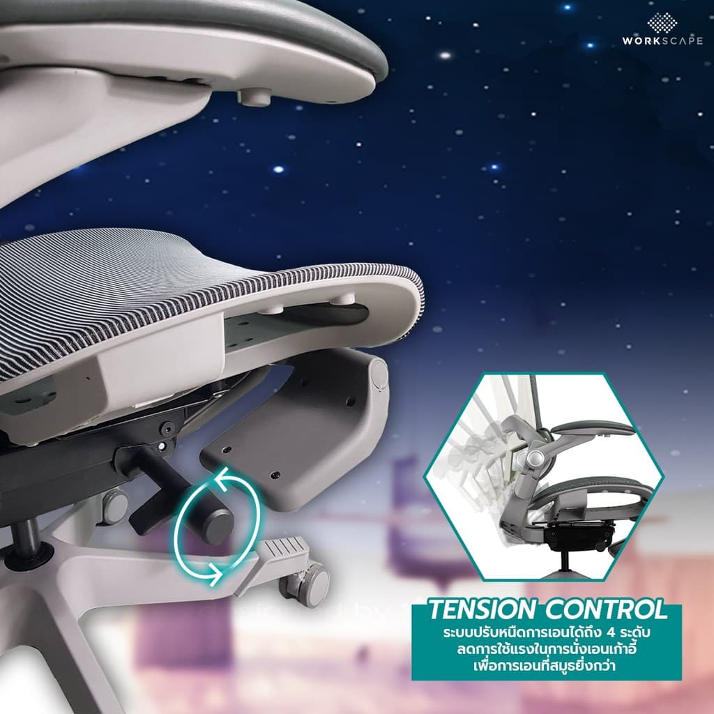 Workscape รุ่น WCH-0009 เก้าอี้สุขภาพ Big Size พนังพิงกว้าง หุ้มตาข่าย มีที่พักขา รองรับสรีระใหญ่ ป้องกันออฟฟิศซินโดรม https://lnwchill.com