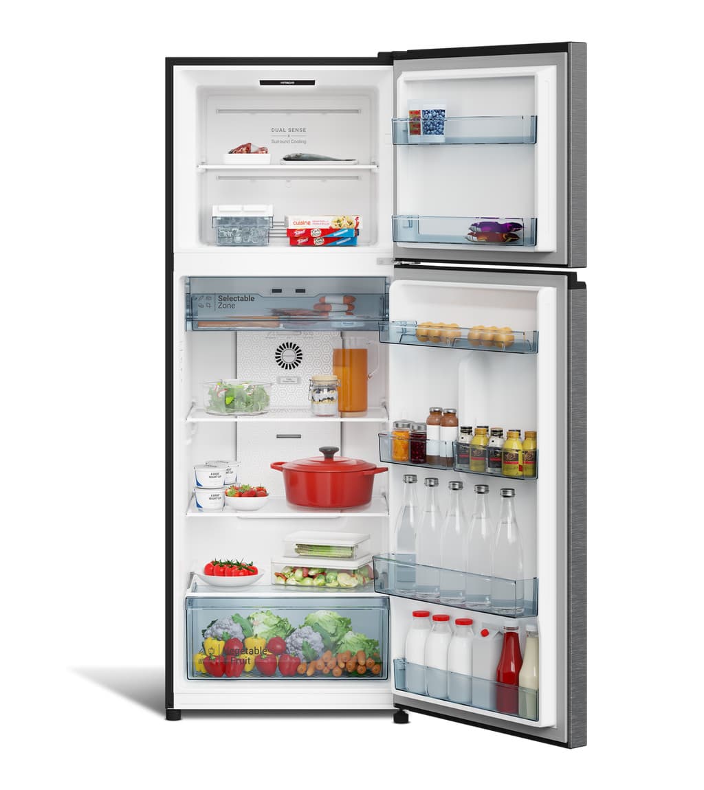 Hitachi ตู้เย็น 2 ประตู รุ่น HRTN6379SXTH 12.2 คิว 344 ลิตร สีเอเลแกนท์ ไอนอคซ์ ระบบ Dual Sense Cooling และ Selectable Zone https://lnwchill.com