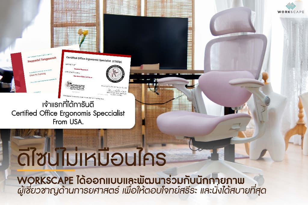 Workscape > รุ่น WCH-00014 > เก้าอี้สุขภาพ SCOOT เบาะเมโมรี่โฟมโค้งเว้า ที่วางแขนพับได้ แก้ออฟฟิตซินโดรม https://lnwchill.com