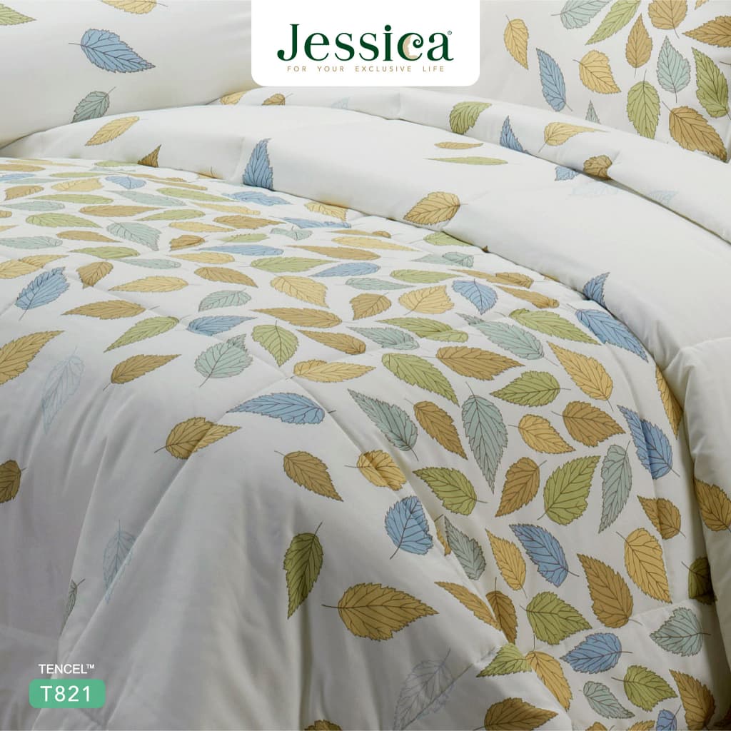 Jessica รุ่น T821 ชุดเครื่องนอน Tencel พิมพ์ลายโดดเด่น สัมผัสนุ่มลื่นดุจแพรไหม ระบายอากาศดีเยี่ยม ชุดเครื่องนอน Jessica Tencel มอบประสบการณ์การนอนหลับระดับพรีเมียมด้วยนวัตกรรม https://lnwchill.com