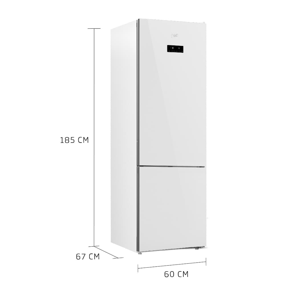 Beko รุ่น RCNT375E50VZGW ตู้เย็น 2 ประตู Bottom Fridge ฟรีซล่าง 12.6 คิว ProSmart Inverter NeoFrost กระจกขาว https://lnwchill.com
