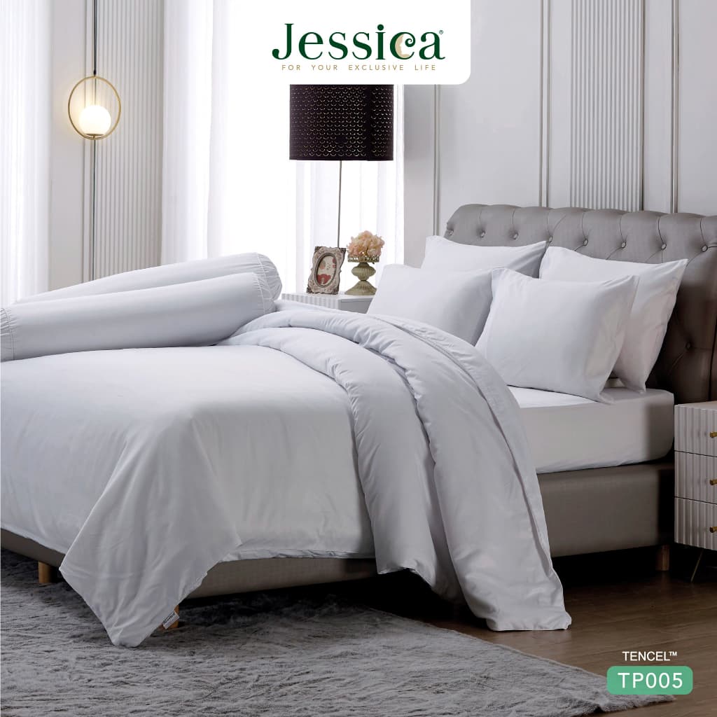 Jessica รุ่น TP005 ชุดเครื่องนอน Tencel™ สีพื้น เนื้อผ้า 500 เส้นด้าย ให้สัมผัสที่นุ่มลื่นดุจแพรไหม อ่อนโยนต่อผิวและเป็นมิตรต่อสิ่งแวดล้อม https://lnwchill.com