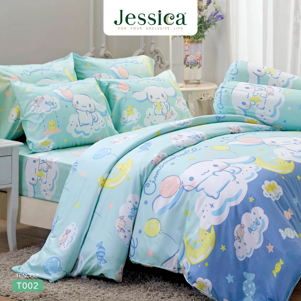 Jessica รุ่น Tencel T002 ชุดเครื่องนอนผ้า Tencel™ Lyocell ลายลิขสิทธิ์แท้ Sanrio Cinnamoroll มอบสัมผัสนุ่มลื่นเย็นสบายและป้องกันแบคทีเรีย https://lnwchill.com