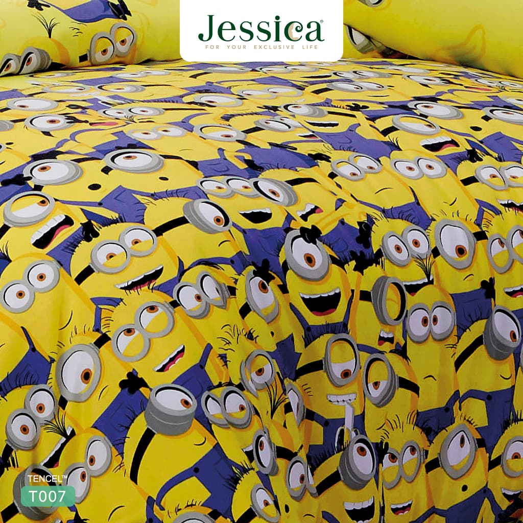 Jessica รุ่น T007 ชุดเครื่องนอน Tencel พิมพ์ลายลิขสิทธิ์ Minions มอบสัมผัสนุ่มลื่นดุจไหม ระบายอากาศดีเยี่ยม ลดการสะสมของแบคทีเรีย https://lnwchill.com