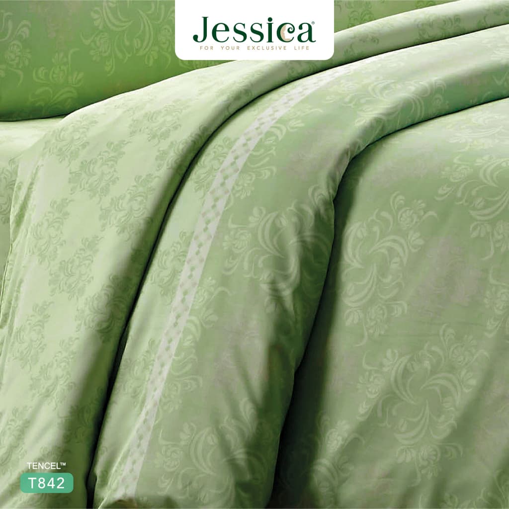 Jessica รุ่น Tencel T842 ชุดเครื่องนอนใย Tencel™ พิมพ์ลายสวยงาม ทอ 500 เส้นด้าย มอบสัมผัสหรูหรานุ่มลื่นดุจแพรไหม พร้อมนวัตกรรมระบายอากาศและลดการสะสมของแบคทีเรียเพื่อการนอน https://lnwchill.com