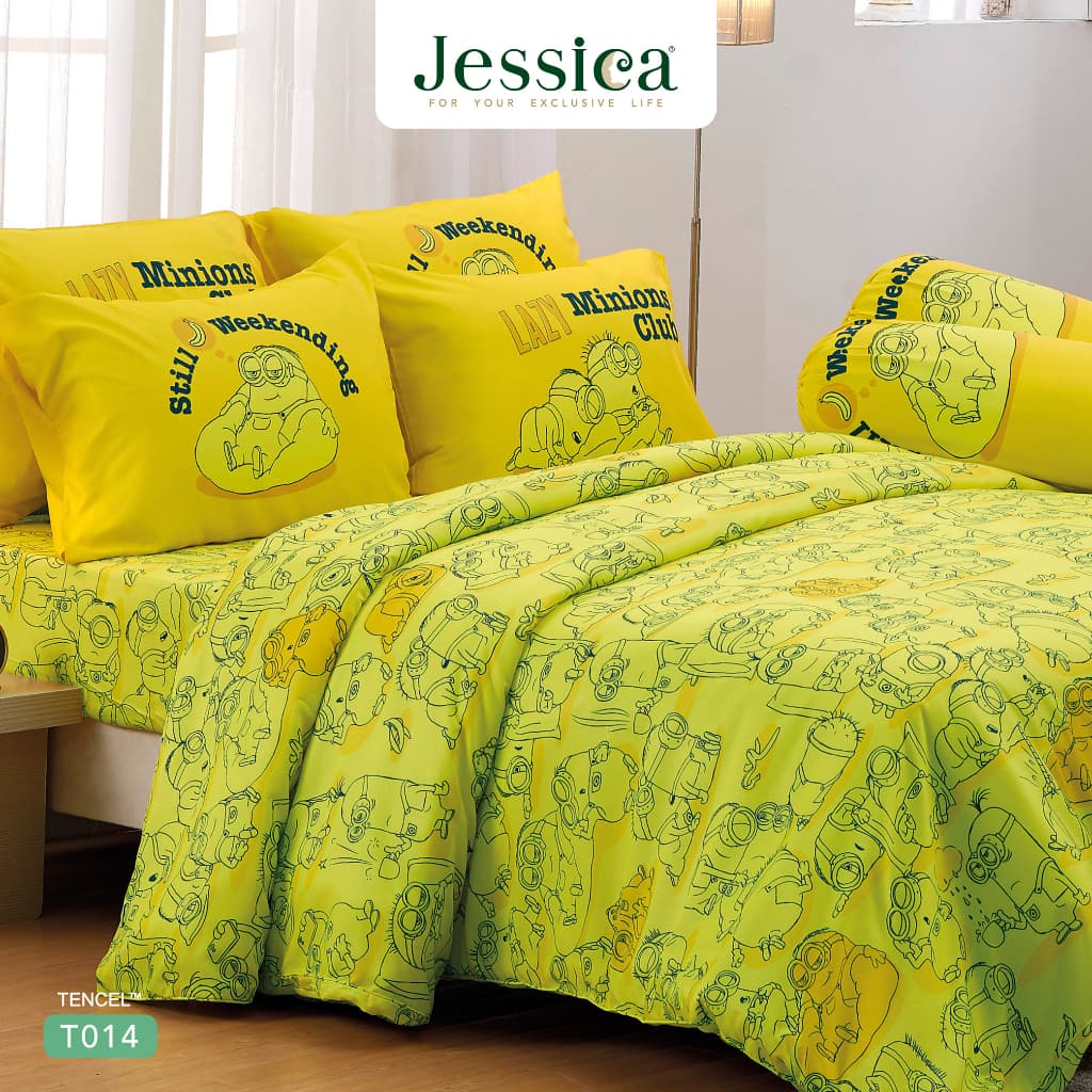 Jessica รุ่น Tencel T014 ชุดเครื่องนอน Minions ลิขสิทธิ์แท้ เนื้อผ้านุ่มลื่น ระบายอากาศดีเยี่ยม เหมาะสำหรับผิวแพ้ง่าย https://lnwchill.com