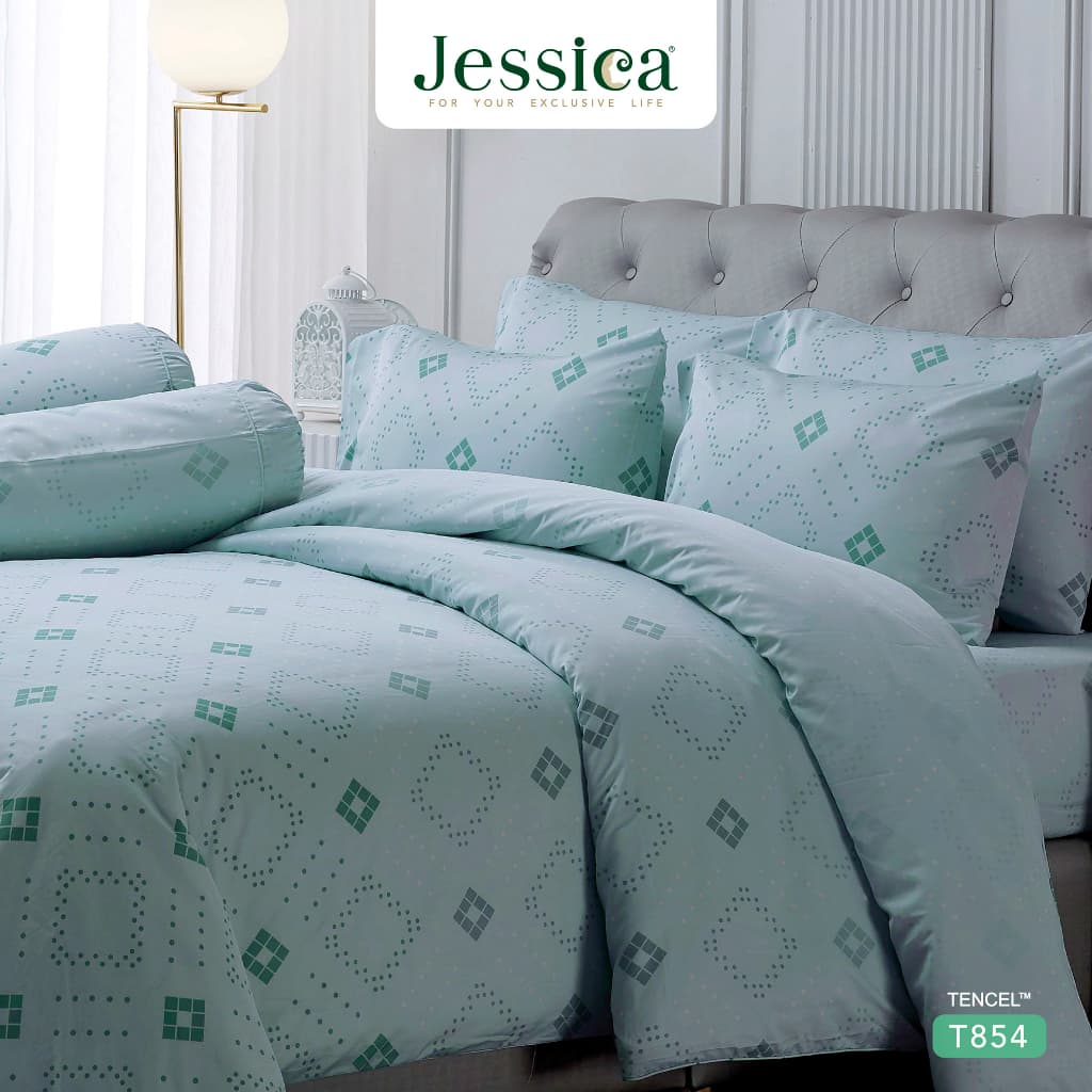 Jessica รุ่น T854 ชุดเครื่องนอน Tencel พิมพ์ลาย สัมผัสนุ่มลื่นดุจแพรไหม ระบายอากาศดีเยี่ยม ยับยั้งแบคทีเรีย https://lnwchill.com