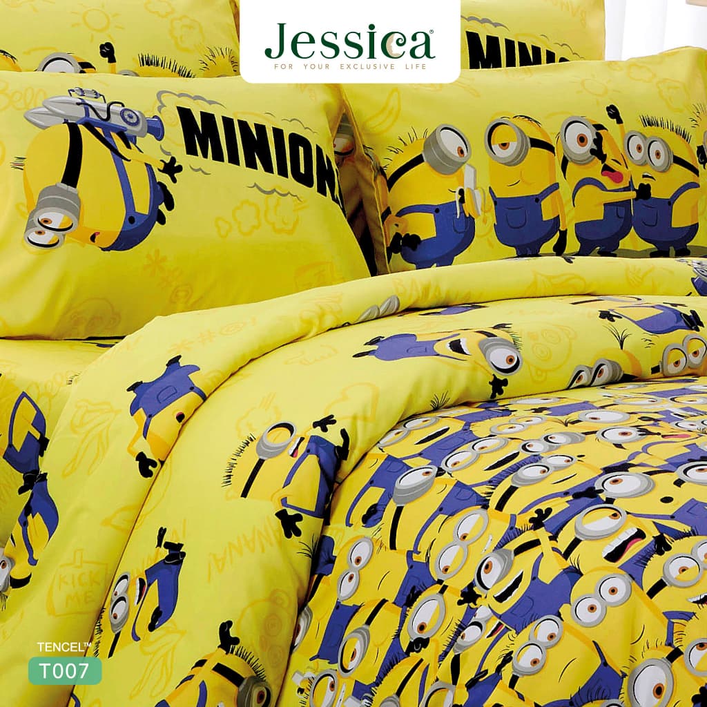 Jessica รุ่น T007 ชุดเครื่องนอน Tencel พิมพ์ลายลิขสิทธิ์ Minions มอบสัมผัสนุ่มลื่นดุจไหม ระบายอากาศดีเยี่ยม ลดการสะสมของแบคทีเรีย https://lnwchill.com
