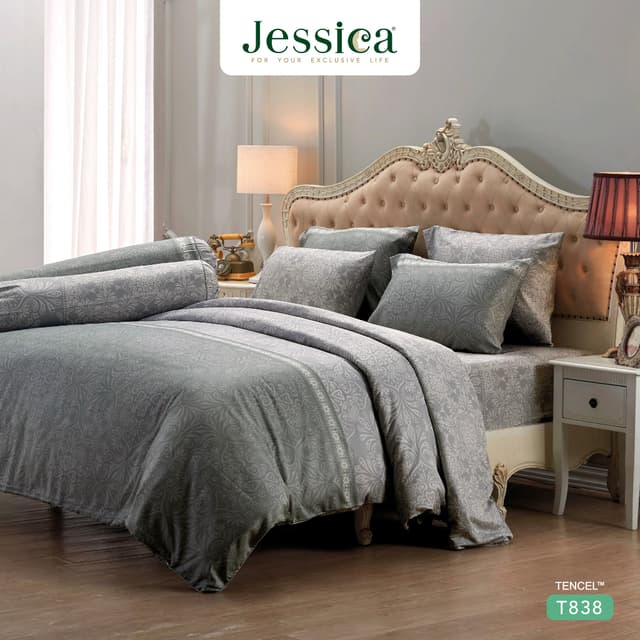Jessica รุ่น T838 ชุดเครื่องนอน Tencel™ พิมพ์ลายโดดเด่น มอบสัมผัสนุ่มลื่นดุจแพรไหม ระบายอากาศดีเยี่ยมและอ่อนโยนต่อผิว