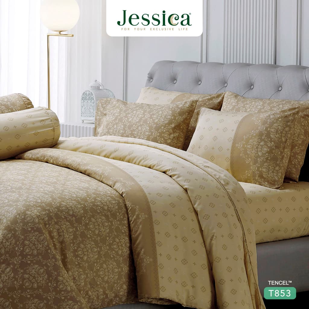 Jessica รุ่น Tencel T853 ชุดเครื่องนอนผ้า Tencel พิมพ์ลาย สัมผัสนุ่มลื่นดุจแพรไหม ระบายอากาศดีเยี่ยม ลดการสะสมของแบคทีเรีย https://lnwchill.com
