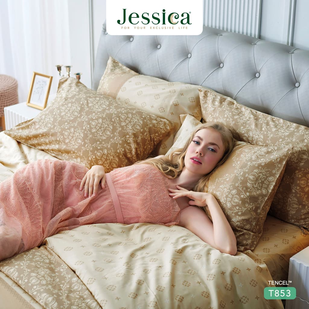 Jessica รุ่น Tencel T853 ชุดเครื่องนอนผ้า Tencel พิมพ์ลาย สัมผัสนุ่มลื่นดุจแพรไหม ระบายอากาศดีเยี่ยม ลดการสะสมของแบคทีเรีย https://lnwchill.com