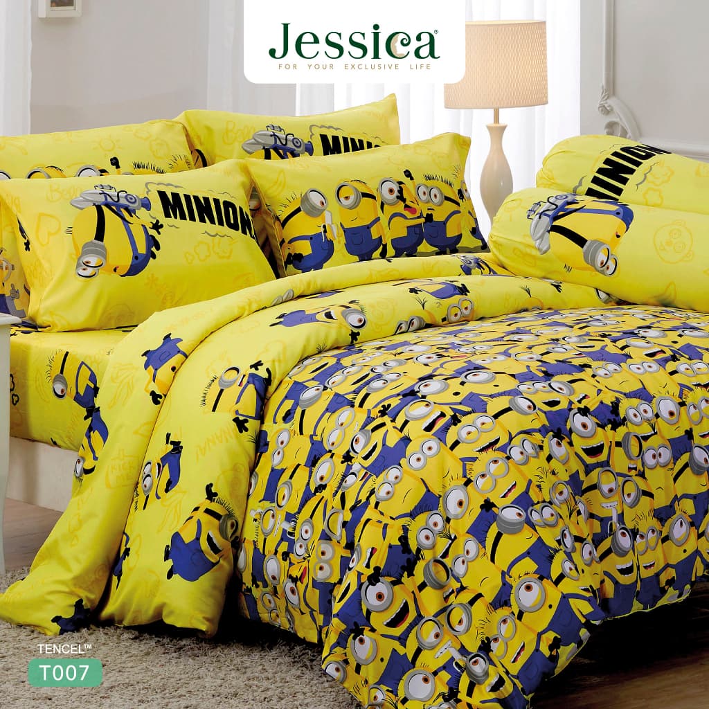 Jessica รุ่น T007 ชุดเครื่องนอน Tencel พิมพ์ลายลิขสิทธิ์ Minions มอบสัมผัสนุ่มลื่นดุจไหม ระบายอากาศดีเยี่ยม ลดการสะสมของแบคทีเรีย https://lnwchill.com