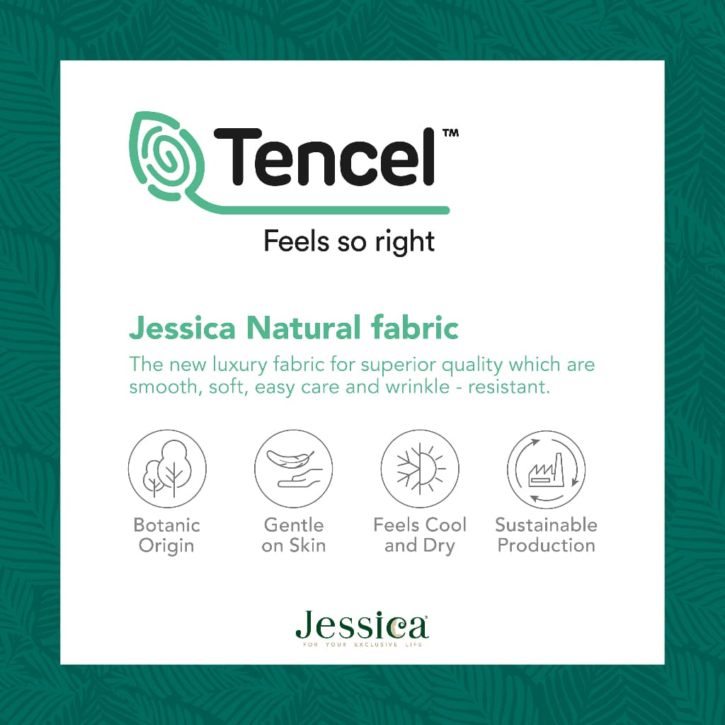 Jessica รุ่น Tencel T840 ชุดเครื่องนอน Tencel™ Lyocell พิมพ์ลายเด่น 500 เส้นด้าย ให้สัมผัสที่นุ่มลื่นดุจแพรไหม ระบายอากาศดีเยี่ยม https://lnwchill.com